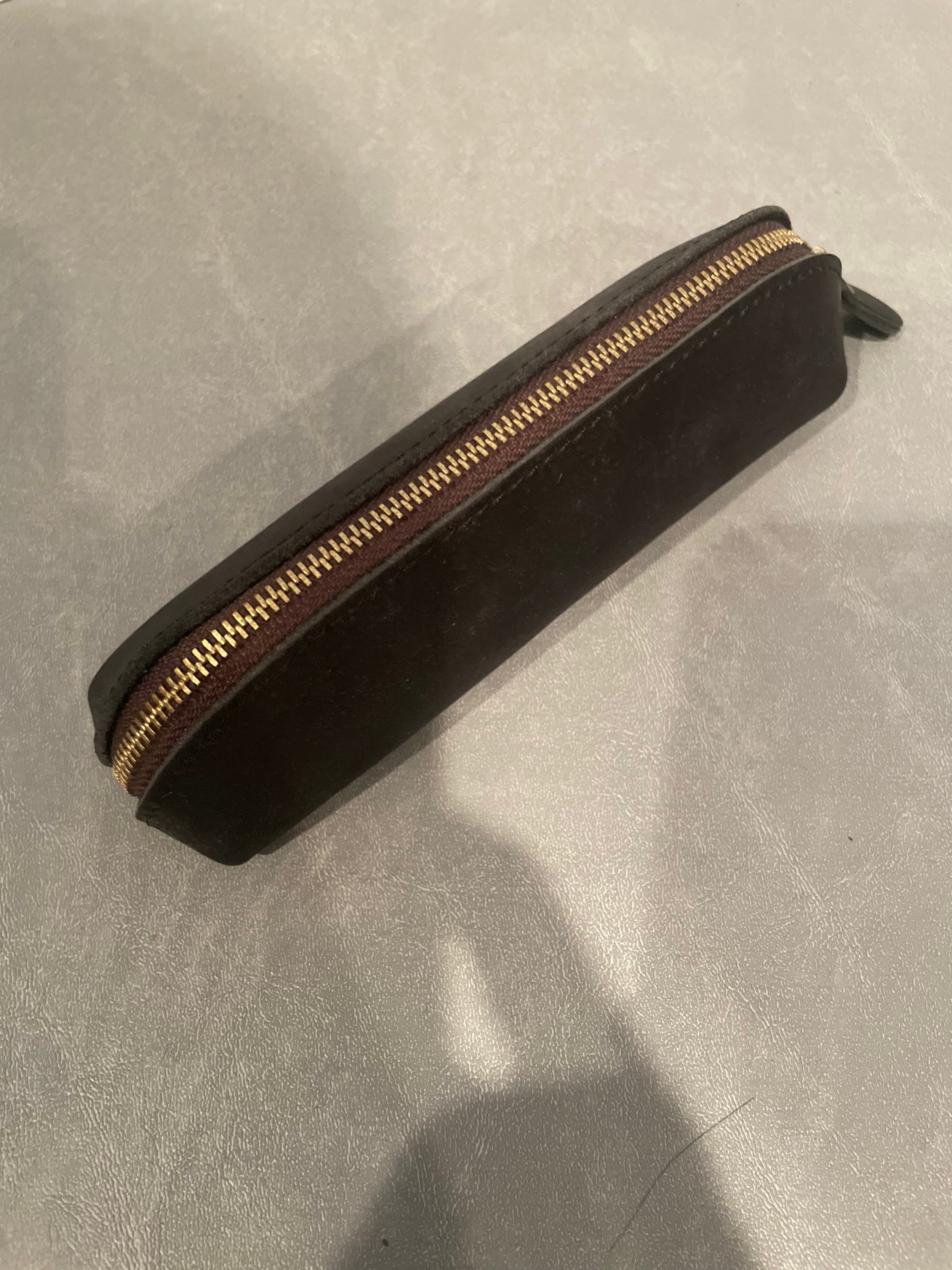 Black Leather Pencil Case