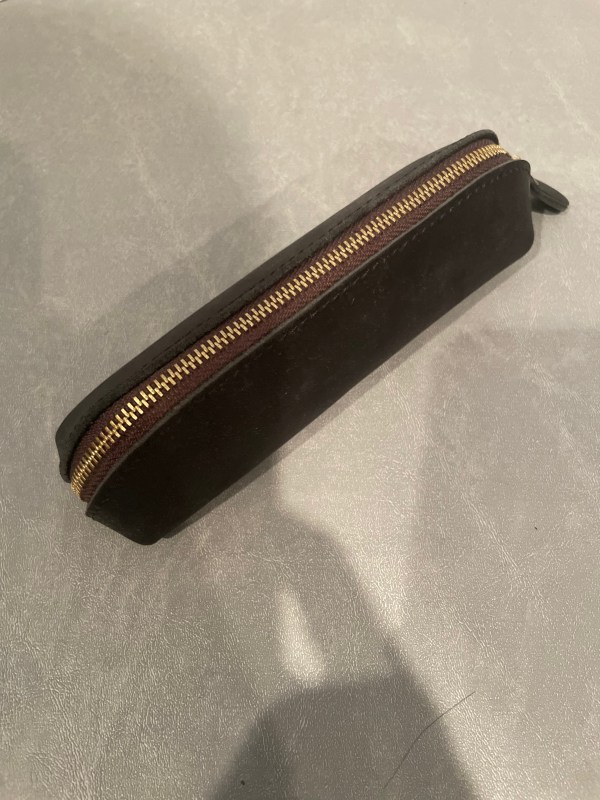 Black Leather Pencil Case